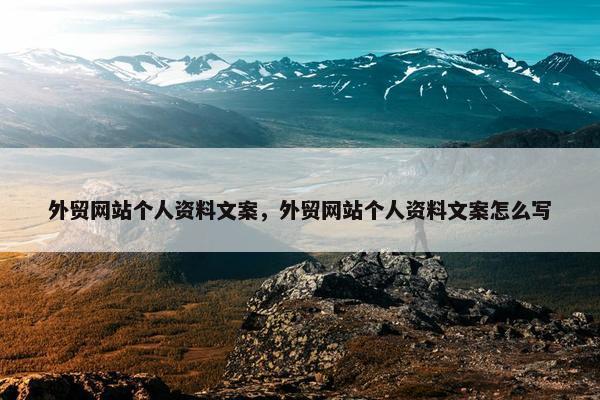 外贸网站个人资料文案，外贸网站个人资料文案怎么写