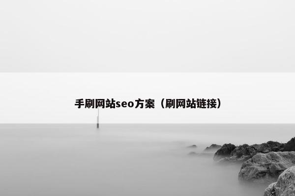 手刷网站seo方案（刷网站链接）
