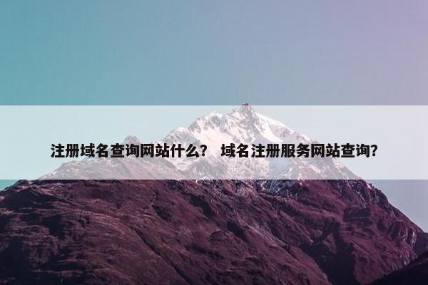 注册域名查询网站什么？ 域名注册服务网站查询？