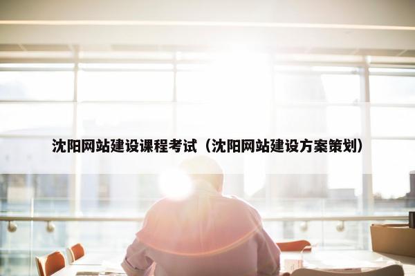 沈阳网站建设课程考试（沈阳网站建设方案策划）