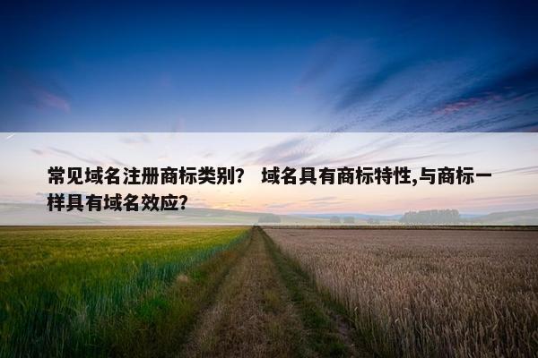 常见域名注册商标类别？ 域名具有商标特性,与商标一样具有域名效应？