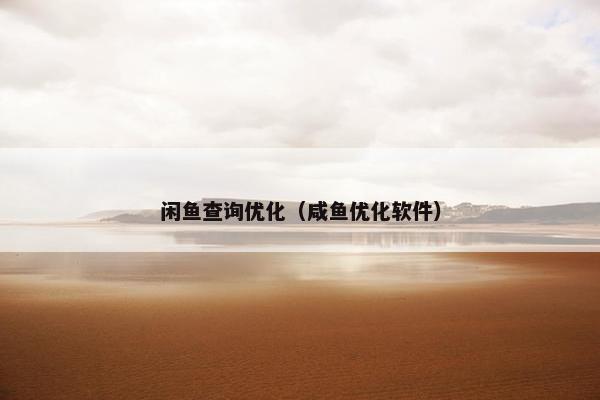 闲鱼查询优化（咸鱼优化软件）