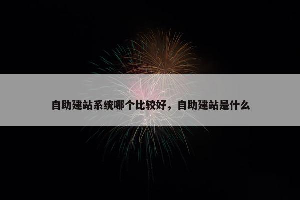 自助建站系统哪个比较好，自助建站是什么