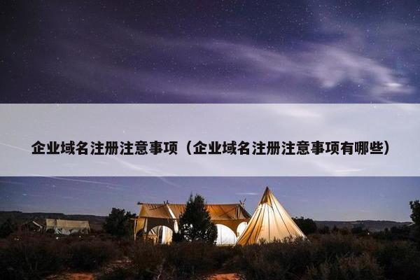 企业域名注册注意事项（企业域名注册注意事项有哪些）