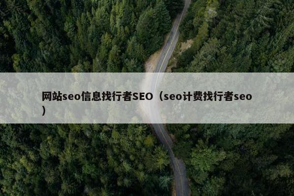 网站seo信息找行者SEO（seo计费找行者seo）