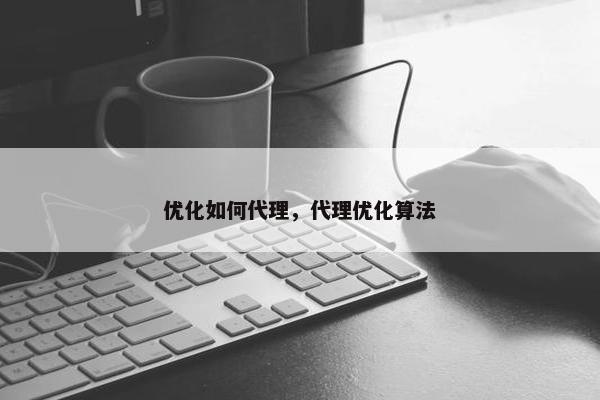 优化如何代理，代理优化算法
