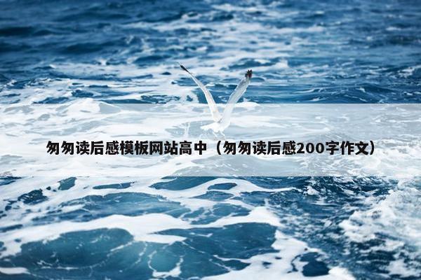 匆匆读后感模板网站高中（匆匆读后感200字作文）