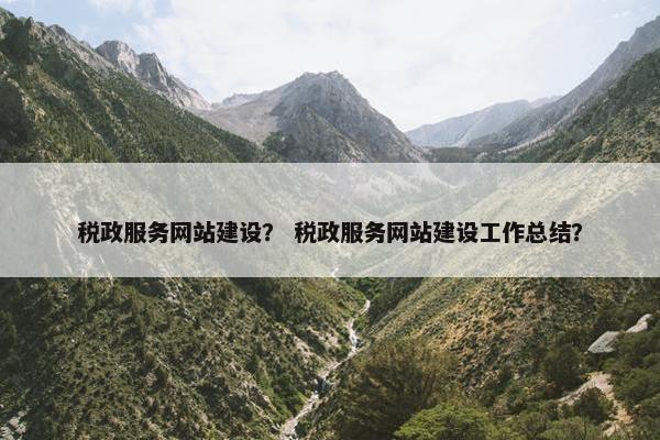 税政服务网站建设？ 税政服务网站建设工作总结？