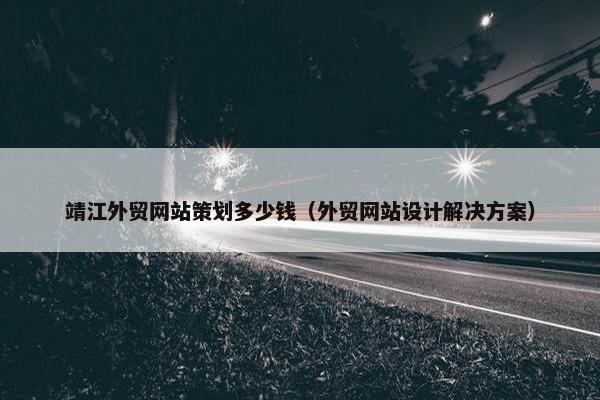 靖江外贸网站策划多少钱（外贸网站设计解决方案）