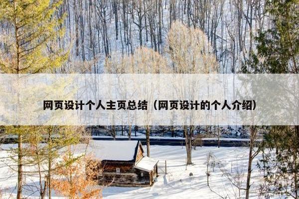 网页设计个人主页总结（网页设计的个人介绍）