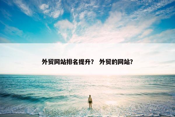 外贸网站排名提升？ 外贸的网站？