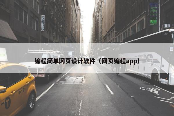 编程简单网页设计软件（网页编程app）