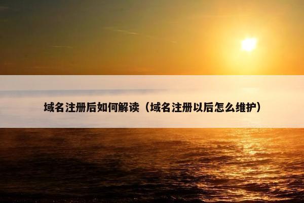 域名注册后如何解读（域名注册以后怎么维护）