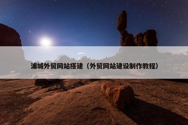 浦城外贸网站搭建（外贸网站建设制作教程）