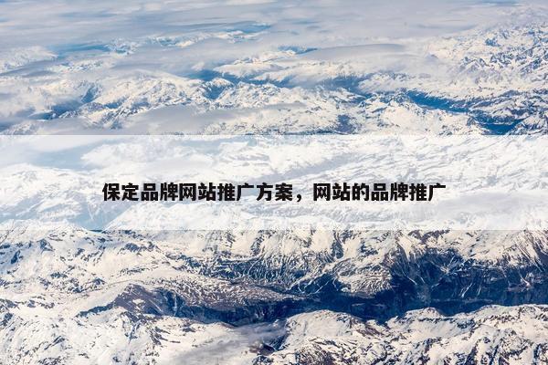 保定品牌网站推广方案，网站的品牌推广