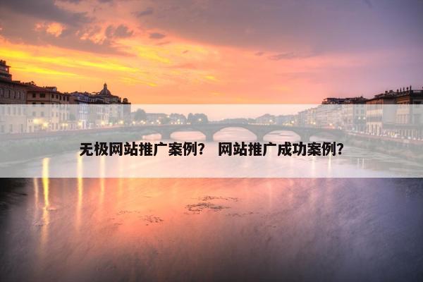 无极网站推广案例？ 网站推广成功案例？