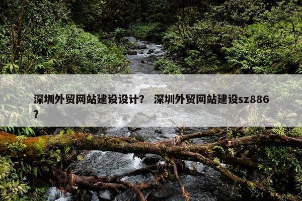 深圳外贸网站建设设计？ 深圳外贸网站建设sz886？
