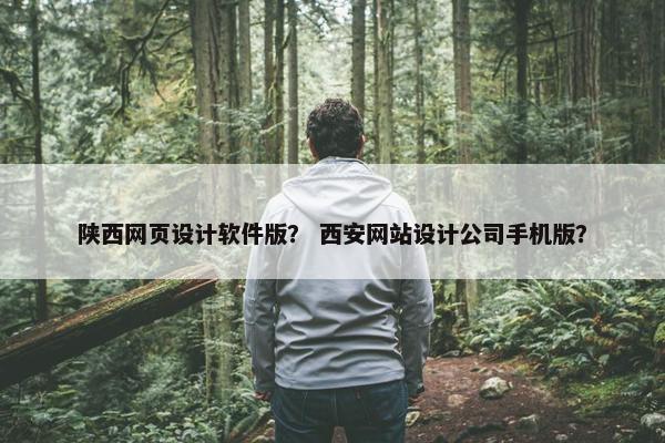 陕西网页设计软件版？ 西安网站设计公司手机版？