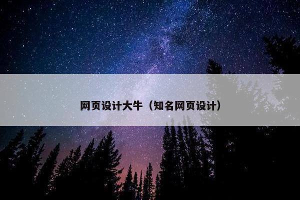 网页设计大牛（知名网页设计）