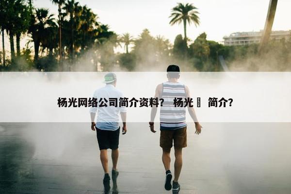 杨光网络公司简介资料？ 杨光暐 简介？