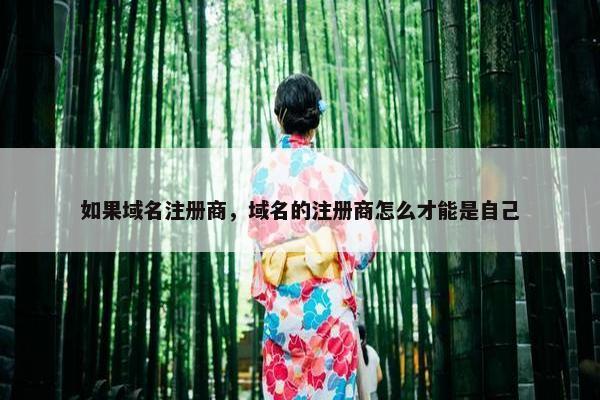 如果域名注册商，域名的注册商怎么才能是自己