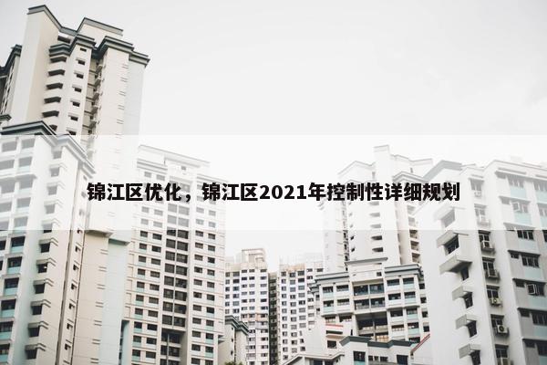锦江区优化，锦江区2021年控制性详细规划