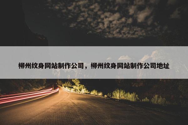 柳州纹身网站制作公司，柳州纹身网站制作公司地址