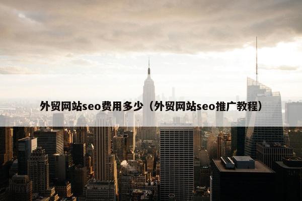 外贸网站seo费用多少（外贸网站seo推广教程）