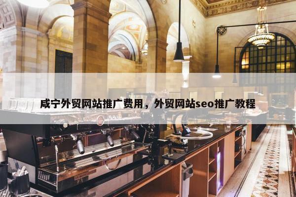 咸宁外贸网站推广费用，外贸网站seo推广教程