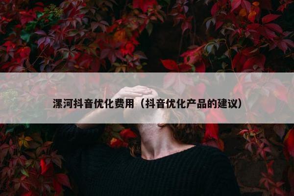 漯河抖音优化费用（抖音优化产品的建议）