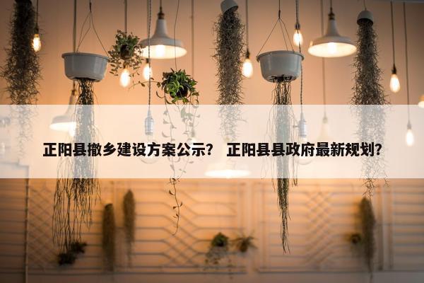 正阳县撤乡建设方案公示？ 正阳县县政府最新规划？