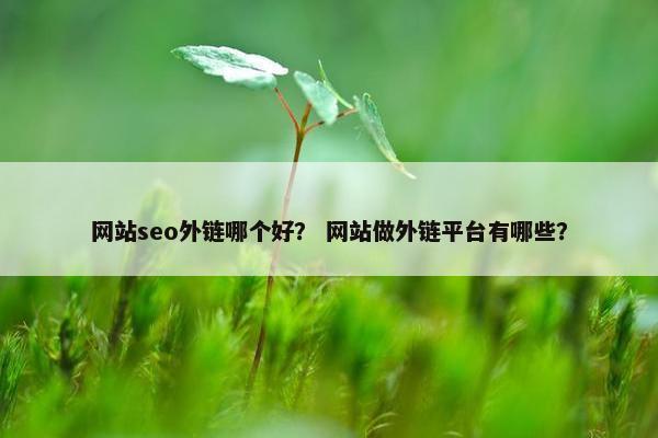 网站seo外链哪个好？ 网站做外链平台有哪些？