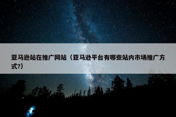 亚马逊站在推广网站（亚马逊平台有哪些站内市场推广方式?）