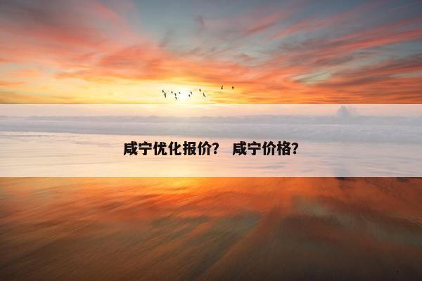 咸宁优化报价？ 咸宁价格？