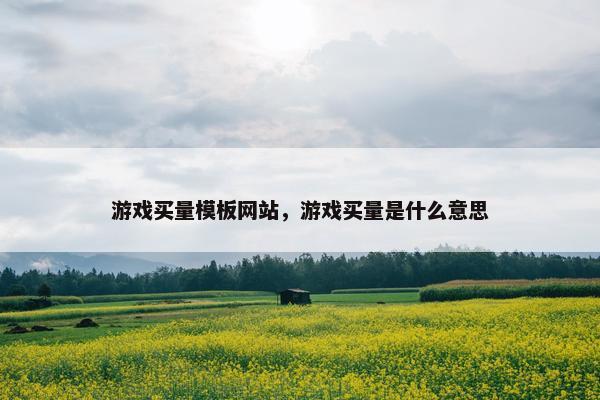 游戏买量模板网站，游戏买量是什么意思