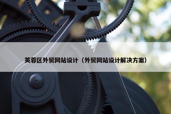 芙蓉区外贸网站设计（外贸网站设计解决方案）