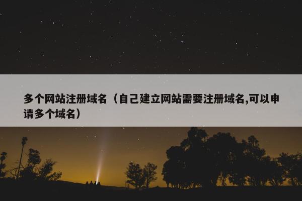 多个网站注册域名（自己建立网站需要注册域名,可以申请多个域名）