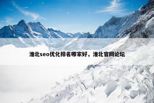 淮北seo优化排名哪家好，淮北官网论坛