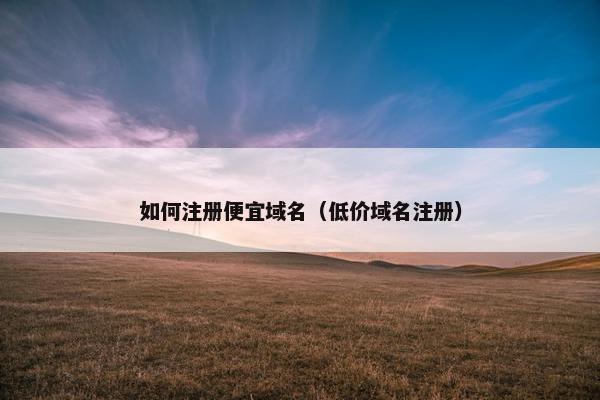 如何注册便宜域名（低价域名注册）