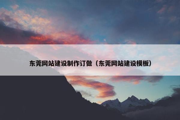 东莞网站建设制作订做（东莞网站建设模板）
