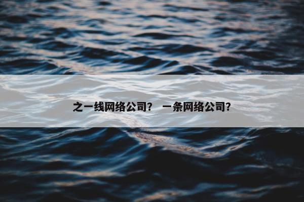 之一线网络公司？ 一条网络公司？
