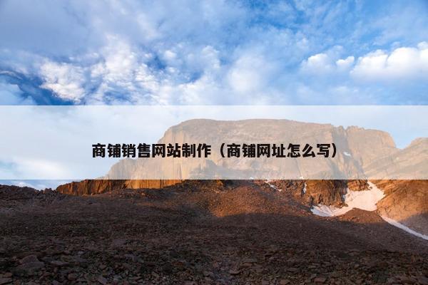 商铺销售网站制作（商铺网址怎么写）