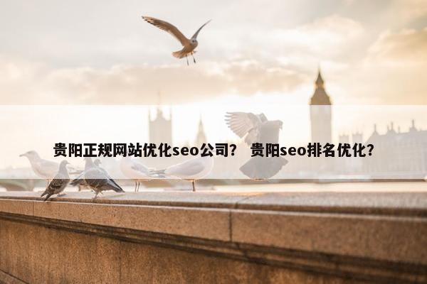 贵阳正规网站优化seo公司？ 贵阳seo排名优化？