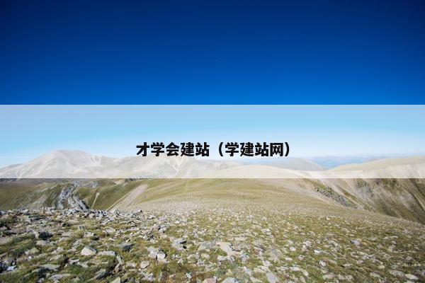 才学会建站（学建站网）