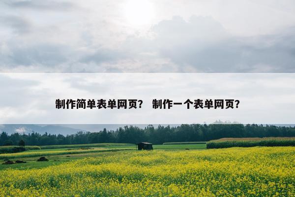 制作简单表单网页？ 制作一个表单网页？