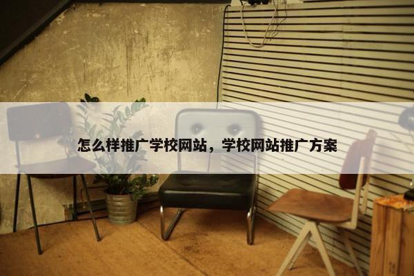 怎么样推广学校网站，学校网站推广方案