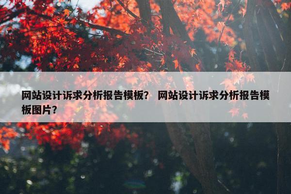 网站设计诉求分析报告模板？ 网站设计诉求分析报告模板图片？