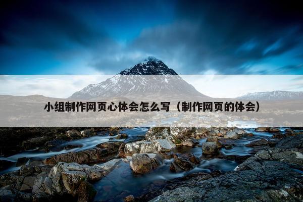 小组制作网页心体会怎么写（制作网页的体会）