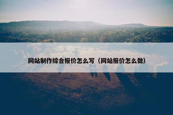 网站制作综合报价怎么写（网站报价怎么做）