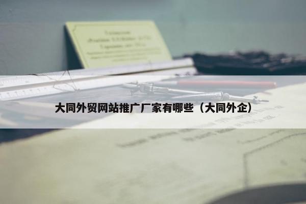 大同外贸网站推广厂家有哪些（大同外企）